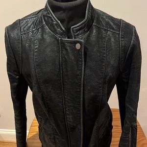 Free people Moto jacket distressed suede size 6
